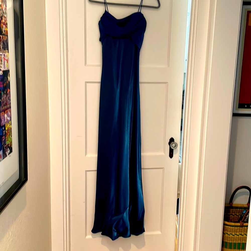 Betsy and Adam, long dress, spaghetti straps, Size 10